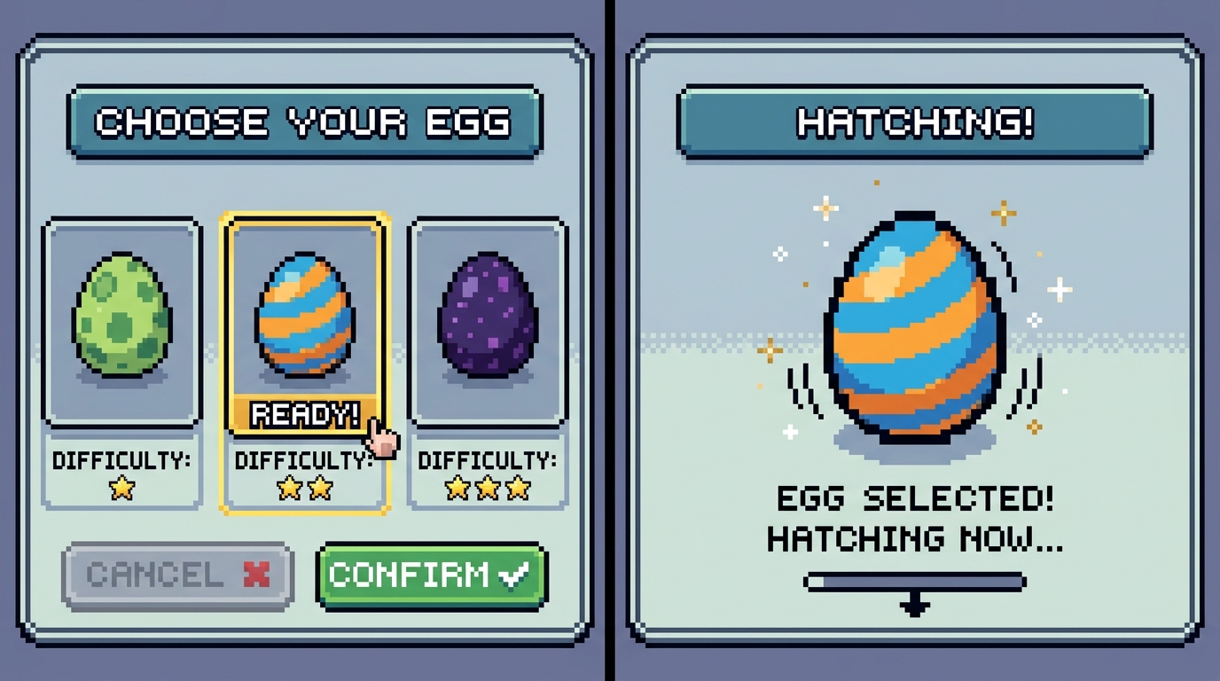 Concept art of the HibiTomo egg selection